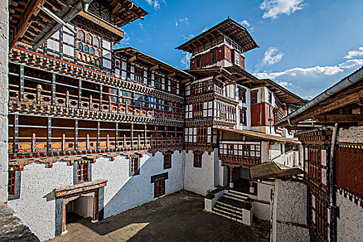 宗派寺院,要塞,地区,喜马拉雅山,不丹,亚洲