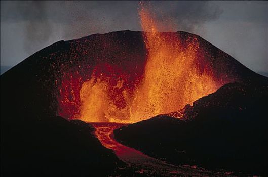 火山爆发,溅污,排列,火山岩,喷泉,放射状,裂缝,二月,东方,伊莎贝拉岛,加拉帕戈斯群岛,厄瓜多尔