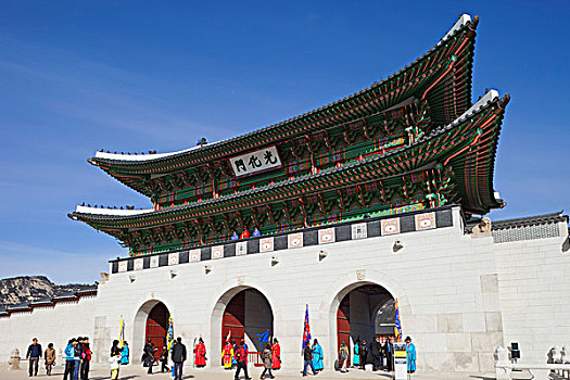 韩国,首尔,景福宫,大门