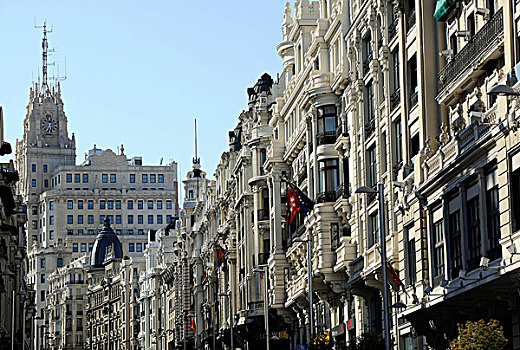 华美,建筑,格兰大道,爱德菲斯,第一,摩天大楼,马德里,西班牙,欧洲