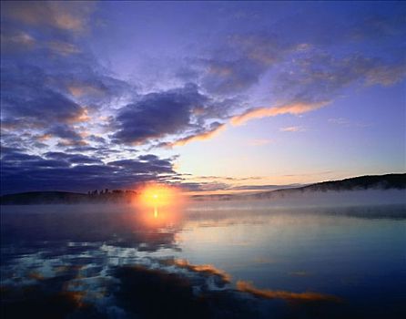 湖,两个,河,阿尔冈金省立公园,安大略省,加拿大