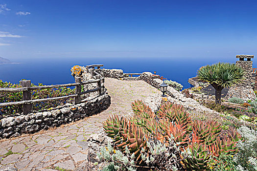 眺台,岩石,建筑师,加纳利群岛,西班牙,欧洲