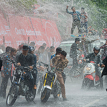 亚洲,缅甸,曼德勒,水,节日