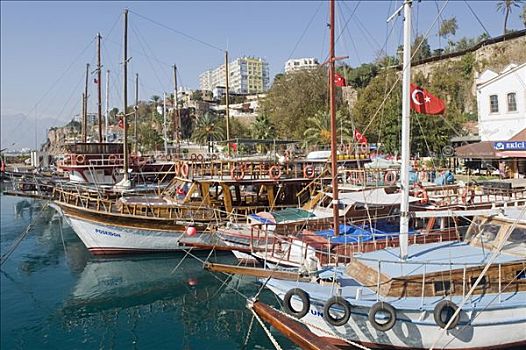 捕鱼,港口,码头,安塔利亚,土耳其