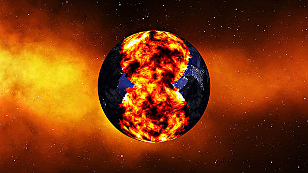 地球,燃烧,爆炸,全球,灾难,启示,星星,影响