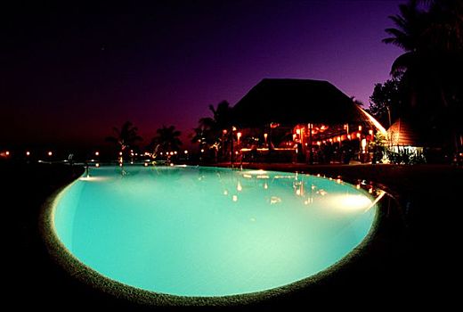游泳池,古丽都岛,胜地,黎明