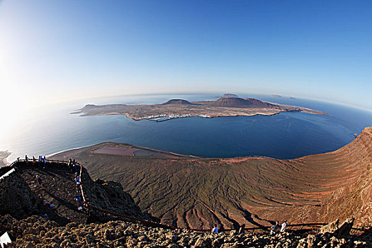 岛屿,风景,眺台,兰索罗特岛,加纳利群岛,西班牙,欧洲