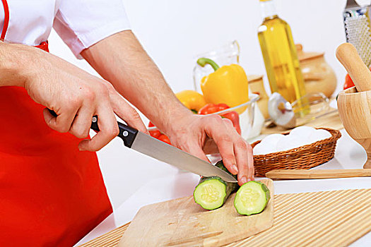 新鲜,蔬菜,切削,刀