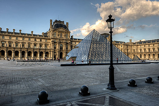 卢浮宫,金字塔,巴黎,法兰西岛,法国,欧洲