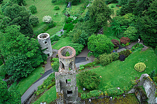欧洲,爱尔兰,布拉尼城堡,城堡,俯视,上面,图像,陆地,旅游,旅行,工作