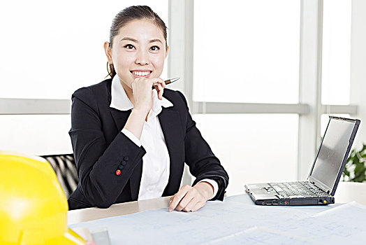 年轻,亚洲人,职业女性,现代办公室