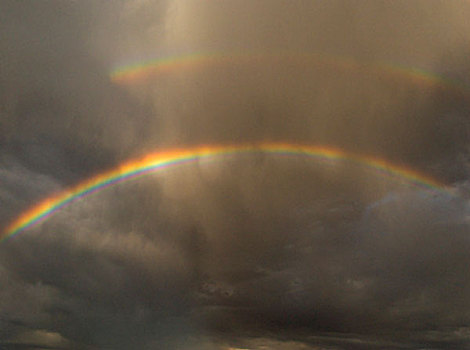 彩虹,猛烈,天空,雷暴,弗里蒙特,河谷,犹他,美国,科罗拉多高原
