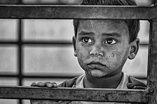 儿童,头像,小男孩,普什卡,拉贾斯坦邦,印度,亚洲