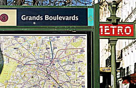 法国,巴黎,地铁站,大道