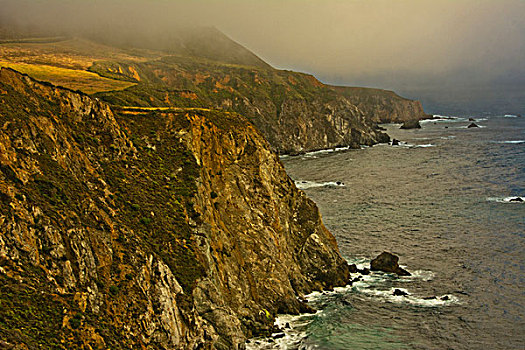雾,海岸,桥,区域,大,加利福尼亚,美国