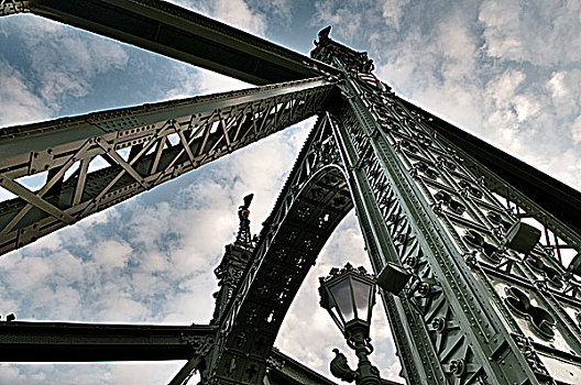 自由,桥,上方,多瑙河,布达佩斯