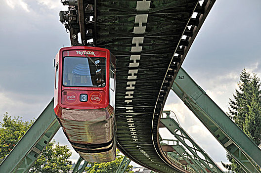 乌帕塔尔,漂浮,有轨电车,悬吊,单轨铁路,贝尔吉施地区,区域,北莱茵-威斯特伐利亚,德国,欧洲
