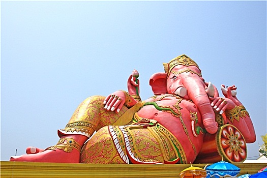 最大,象头神迦尼萨,雕塑,庙宇,泰国