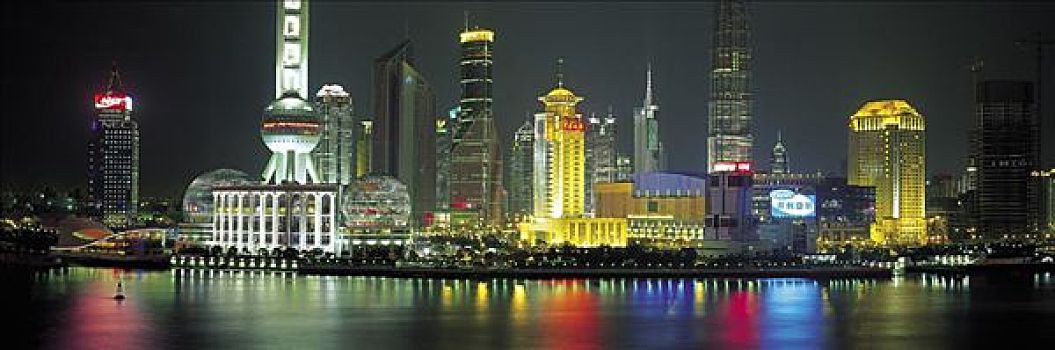 浦东,夜晚,上海,中国
