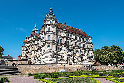 城堡,公园,文艺复兴,建筑,梅克伦堡前波莫瑞州,德国,欧洲