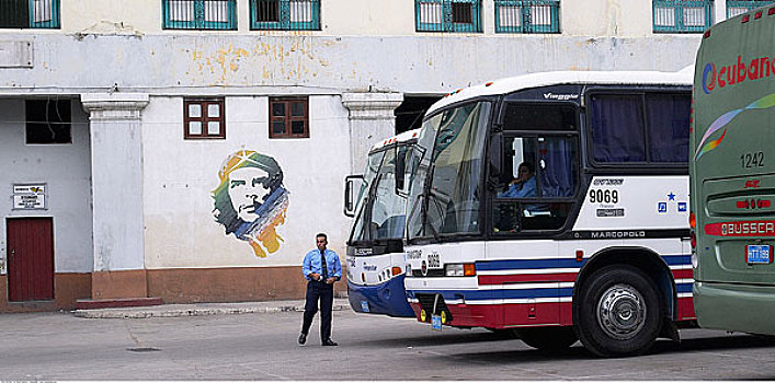 公交车站,哈瓦那,古巴