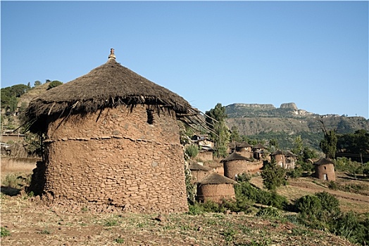 传统,非洲,家,拉里贝拉,埃塞俄比亚
