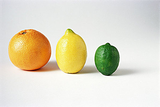 橙子,柠檬,排列,特写