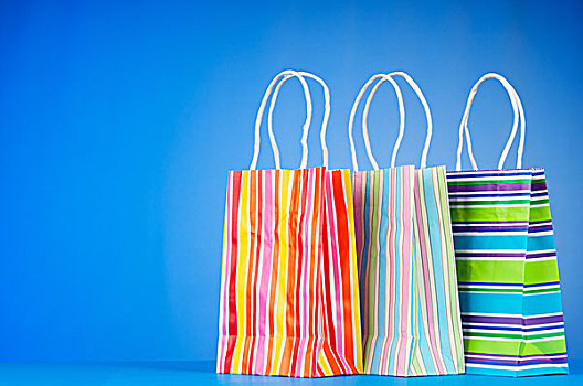 彩色,纸,购物袋,倾斜,背景