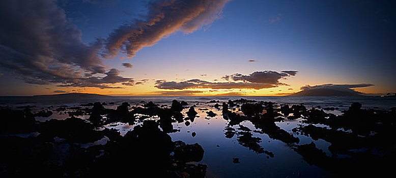 夏威夷,毛伊岛,发光,海岸,南