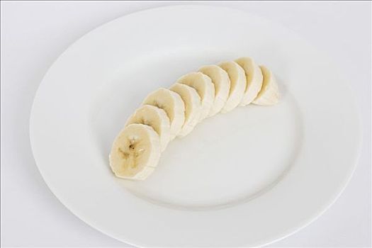 香蕉,切片,白色,盘子
