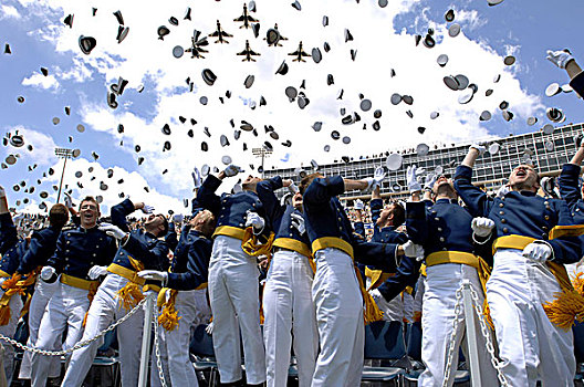 空军,雷鸟,飞行,上方,2007年,学院,毕业典礼