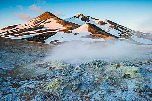 蒸汽,地热,区域,山脉,冰岛