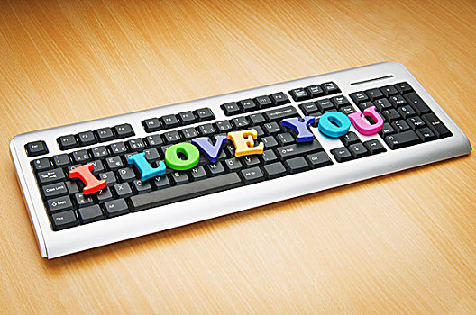 我爱你,文字,键盘