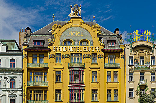 建筑,酒店,欧洲,一个,著名,老,瓦兹拉夫,布拉格,捷克共和国