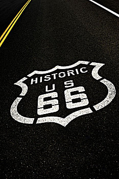 著名,66号公路,标识,途中,加利福尼亚,美国