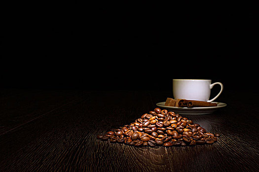 图像,咖啡豆,白色,杯子