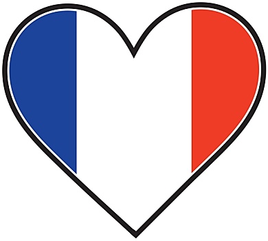 法国,心形,旗帜