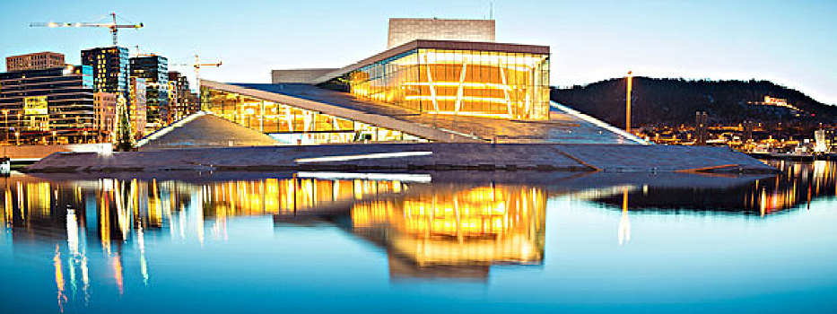 全景,奥斯陆,歌剧院,挪威
