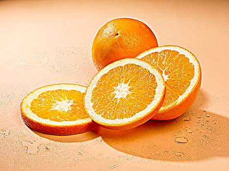 橘子,静物,地面,彩色,水滴,工作室