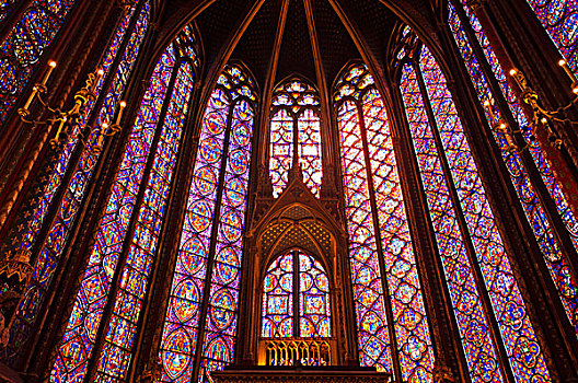 彩色玻璃窗,小教堂,巴黎,法国