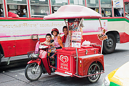 泰国,曼谷,移动,冰淇淋,货摊