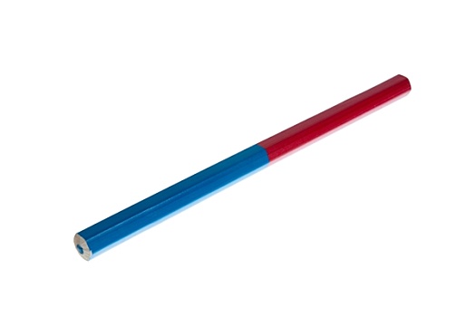 红色,蓝色,铅笔