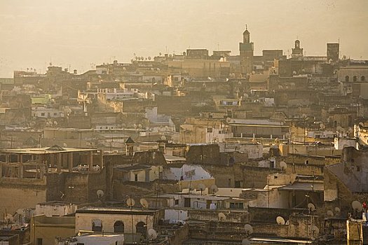 俯视,城市,摩洛哥
