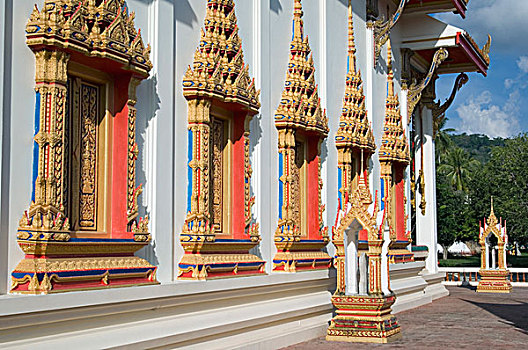 建筑,庙宇,查隆寺,普吉岛,泰国