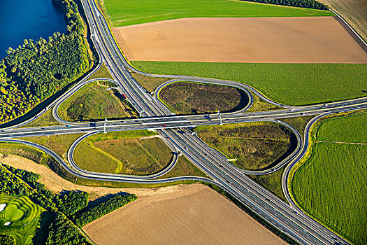 高速公路,连通,路,杜伊斯堡,地区,北莱茵威斯特伐利亚,德国,欧洲