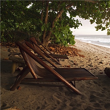 休闲椅,海滩,哥斯达黎加