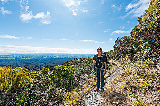 远足,徒步旅行,电路,艾格蒙特国家公园,塔拉纳基,北岛,新西兰,大洋洲