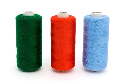 三个,不同,彩色,棉线