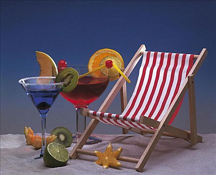 酒精饮料,鸡尾酒,沙滩椅