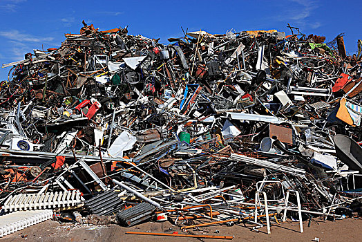 金属废料,金属,垃圾,回收厂,德国,欧洲